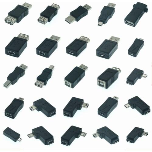 90 degree Left & Right Angled Mini USB 5Pin Micro Type B Female To Micro USB Male Data Charger Sync Printer Scanner Adapter