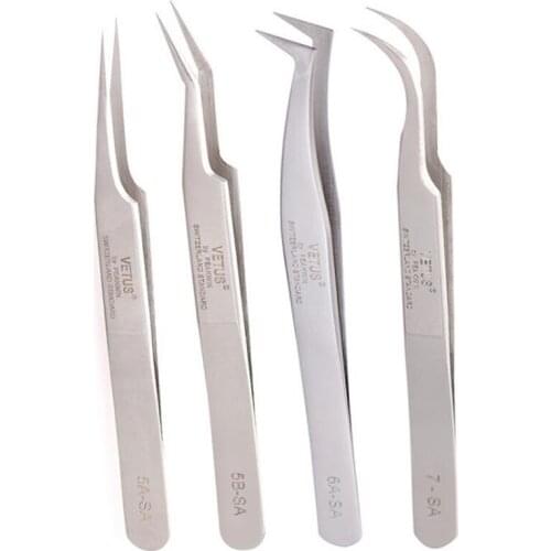 VETUS Volume Lashes Tweezers Excellent Closure 3D Fan Lash Eyebrow Tweezers for Eyelash Extension Eye Makeup Tools