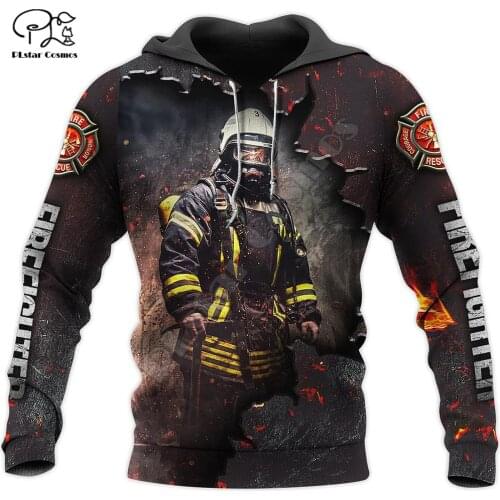 PLstar Cosmos 3DPrint FireFighter Firemen Fire Hero Harajuku Streetwear Men/Women Funny/Zip Hoodies/Sweatshirts/Jackets/a2