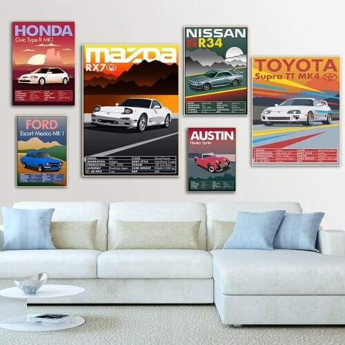 Retro Vintage Super Classic Car Poster And Prints Modern Minimalist Wall Art Canvas Picture Painting For Living Room Home Decor