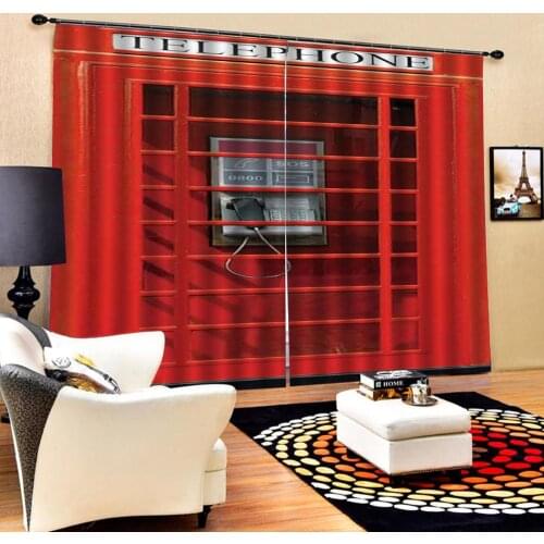 Window Customized size Luxury Blackout 3D Window Curtains For Living Room red curtains Drapes