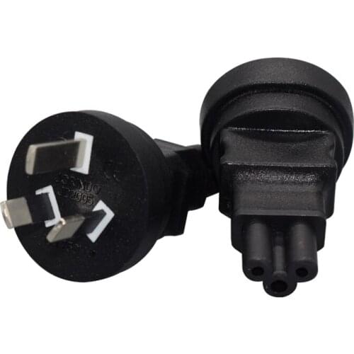 IEC320 C5 socket to SAA plug power adapter 10A/250V