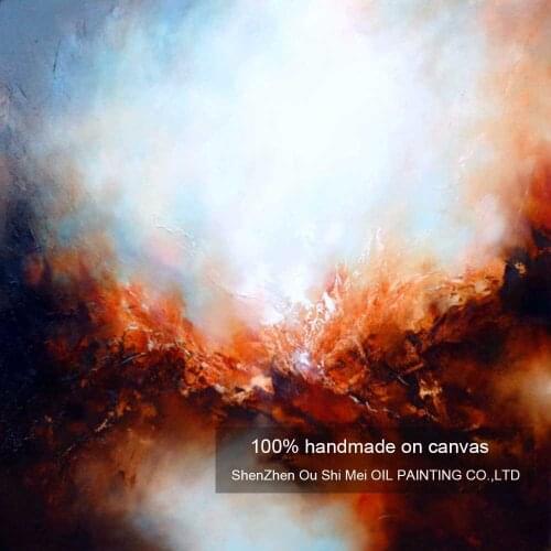 Hand Painted Simple Modern Red soil Abstract Oil Painting On Canvas for Hotel Decoration Landscape Painting for Home Decor