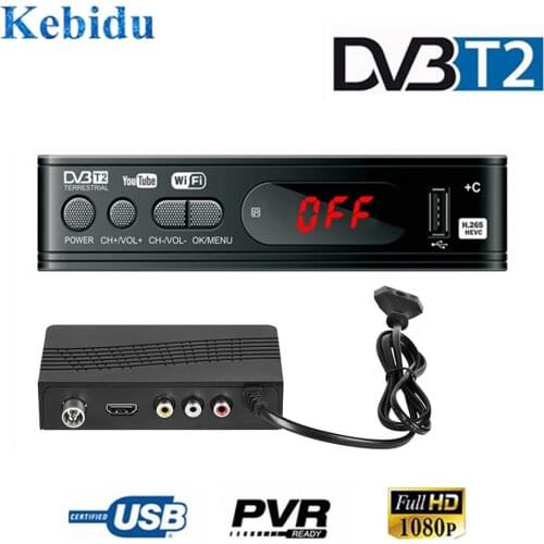 Kebidu HD 1080p Tv Tuner Dvb T/T2 VGA TV Dvb-t2 For Monitor Adapter USB2.0 Tuner Receiver Satellite Decoder Dvbt2 Russian Manual