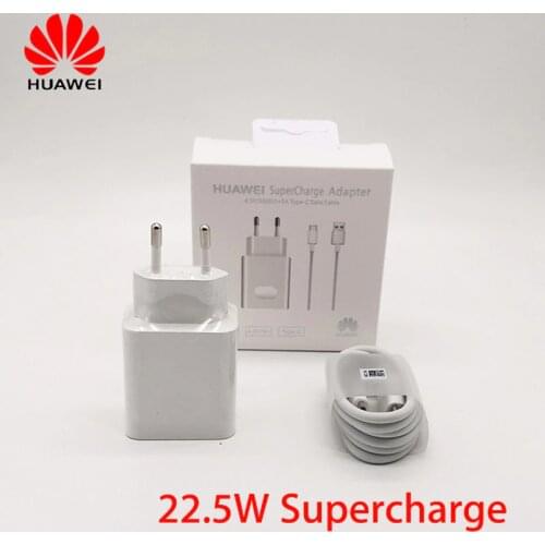 Original Supercharge charger for Huawei P20 p10 mate 9 10 pro plus V20 honor note 10 4.5V 5A 22.5w super Charge EU wall charger