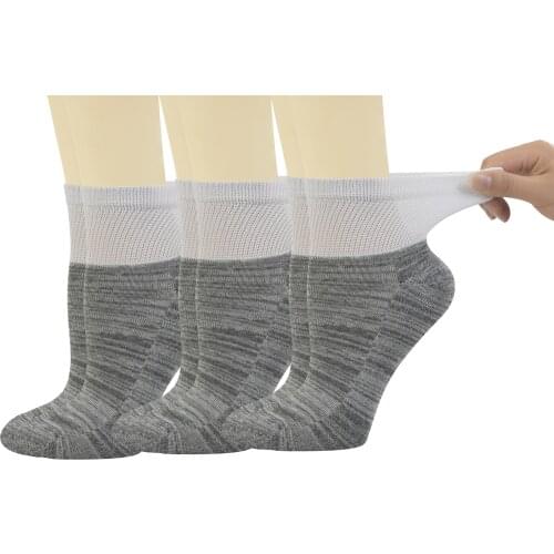 Womens 6 Pairs Bamboo Diabetic Ankle Socks with Non-Binding Top And Cushion Sole,L Size(Socks Size:9-11)