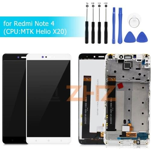 For Xiaomi Redmi Note 4 MTK LCD Display Touch Screen Digitizer with Frame Assembly Redmi Note4 LCD Display Repair Spare Parts