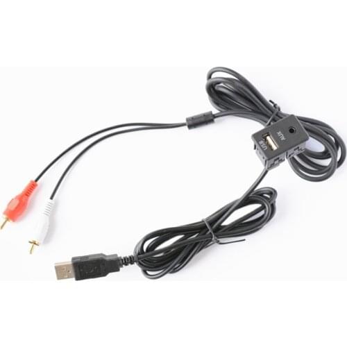 1M Car RCA Cable Adapter Switch 3.5mm Audio Jack AUX USB Cable Extention Mount Panel RCA Cable for For Toyota Volkswagen