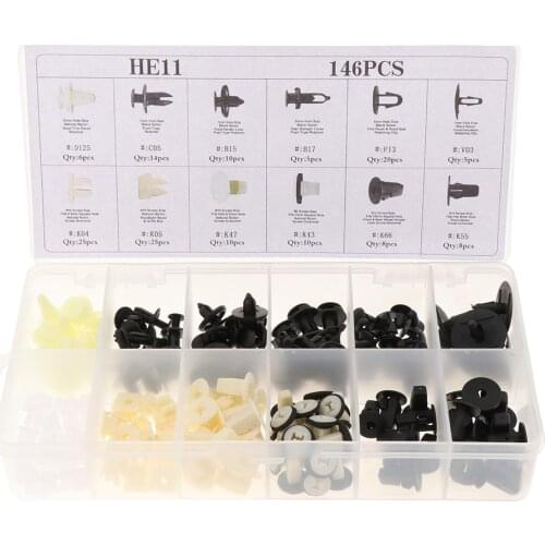 146Pcs Universal Mixed Car Bumper Fender Screw Plastic Fastener Clip With Box Set For All Auto Rivet Retainer Clip