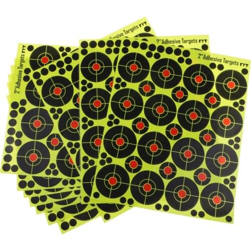 160 pcs/ Self-adhesive Shooting Targets 2" Reactive Paper Glow Florescent Paper Target for Hunting Archery Arrow Training Shoot