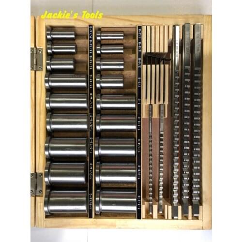 18pc HSS Metric Keyway Broach Cutter B C Push Type 4mm 5mm 6mm 8mm + 9pc Bushing Sleeve + 5pc Shim Cutting Tool Metalworking