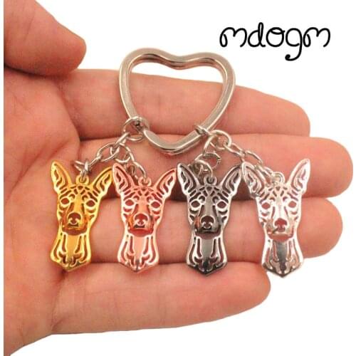 2021 Miniature Pinscher Dog Animal Cute Gold Silver Plated Keychain For Bag Car Women Men Girls Boys Love Jewelry 4 Colors K178