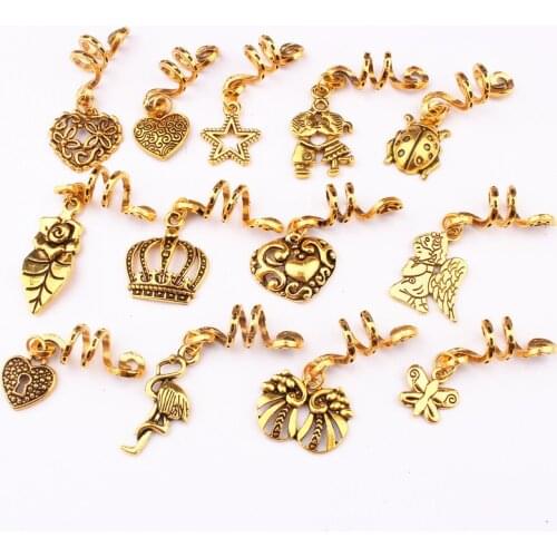 3pcs Hair Ring Braid Dreadlocks Bead Peacock Pendant Hair Cuffs Dread Tube Charm Dreadlock Hair Braids Braid Hair Accessories