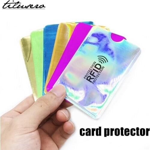 5pcs Portable Anti RFID Credit Card Holder Bank ID Card Cover Holder Identity Protector Case Business Card Holder F094