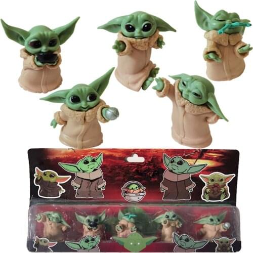 6Pcs/Set Star Wars Baby Yoda Model Dolls Anime Figure Grogu PVC Decoration Toy Mandalorian Figuras Hot Chirldren Toys Xmas Gifts