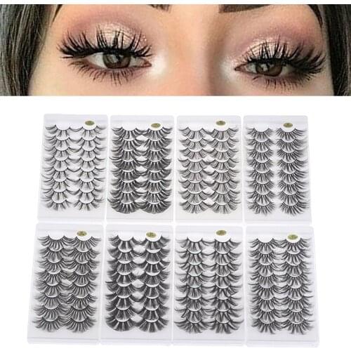 8 Pairs 25Mm 4D Mink False Eyelashes Thick Dramatic Wispies Fluffy Eyelash Extension Makeup Volume Handmade Faux Mink Lashes