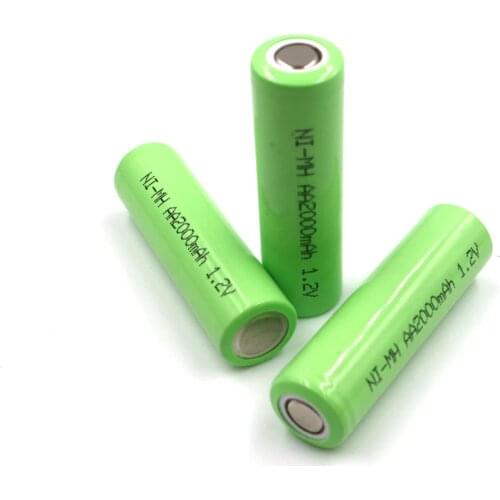 AA 2000mAh 10 pieces 2.0Ah flat battery flush-head battery Ni-Mh discharge 1C,rechargeable battery Vacuum cleaner battery