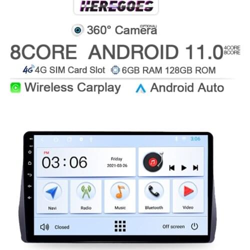 2Din Car Play Android 10.0 Car Radio For Toyota Wish 2010 -2018 Multimedia Video Player 9" 4G LTE Carplay Navi GPS Stereo Audio