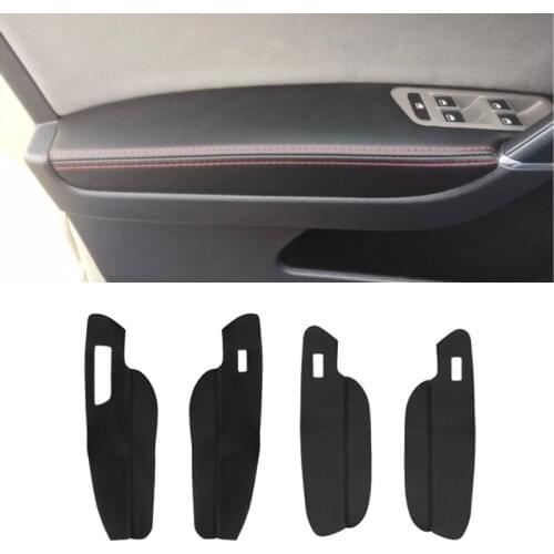 Car Leather Door Handle Armrest Panel Cover For-Golf 7 2014 2015 2016 2017 2018
