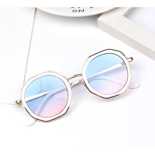 Polygon Oversize Children Sunglasses for Baby Vintage Metal Kids Sun Glasses for Boys Girls Irregular Infant Gafas Oculos 2021