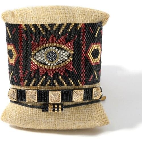 Rttooas Lucky Evil Eye MIYUKI Bracelet Mens Turkish Fashion Charm Bracelet Pulseras Mujer ModaMujer Moda Handloom Woven Jewelry