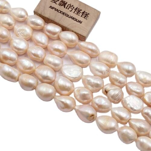 APDGG Genuine Natural 11x14-12x15mm Pink Baroque Keshi Pearl Strands Loose Beads For Necklace Bracelet Jewelry DIY