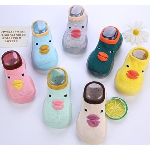 Baby shoes socks cotton soft rubber sole socks anti slip toddler infant sock shoes kids slipper animal cute first walker 1-5T