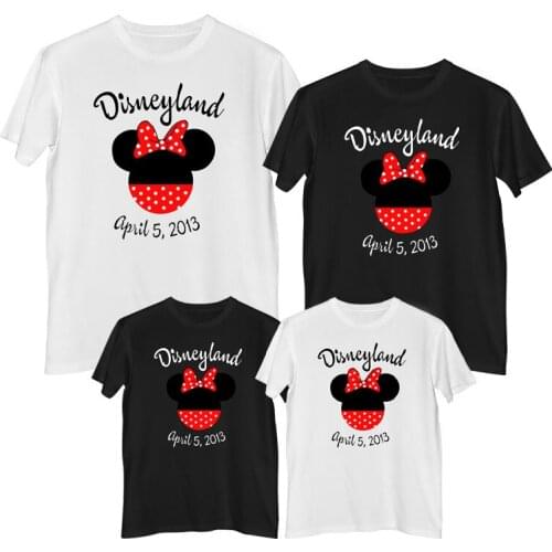 Disney Mickey Mouse Minnie Mouse T-shirt Summer Comfortable 100%cotton Woman T-shirts Girl clothes mother and daughter clothes