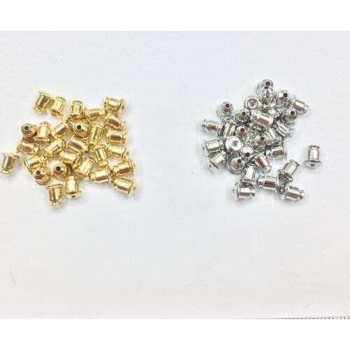Eruifa 50pcs/lot 5*6 High Quality Brass Bullet Earring Stopper Gold/Rhodium Color DIY Jewelry Accessory Jewellery Finding