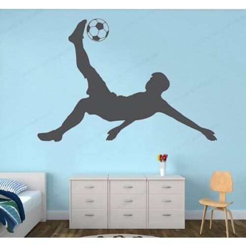 Footballers sports wall sticker football wall decal home decor removable wall art mural HJ1085