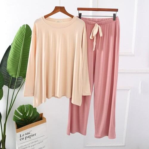 Long Sleeve &pant Apring New Sleepwear Soft Nightwear Women Home ClothingSexy Pajamas Homewear Suit Intimate Lingerie 2pcs