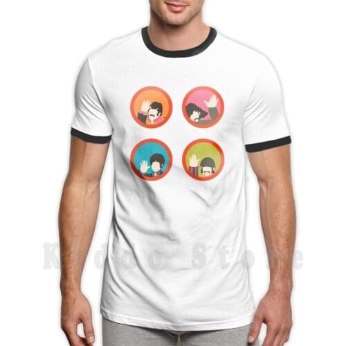 Minimal T Shirt Print For Men Cotton New Cool Tee Minimal Music Pop Colorful 1960s Vintage Retro Classic Movies Ringo Harrisson