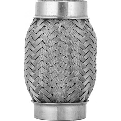 1.5 x 4in Stainless Steel Exhaust Flexible Pipe Double Braided Internal Corrugated Tube Exhaust Flexible Pipe Car Accessories