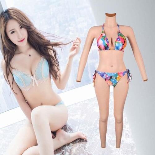 Suit Breast Forms With Fake Pussy Panties Bodysuit Silicone Vagina Underwear With Silicone Breast Plate Form Crossdresser Tasse