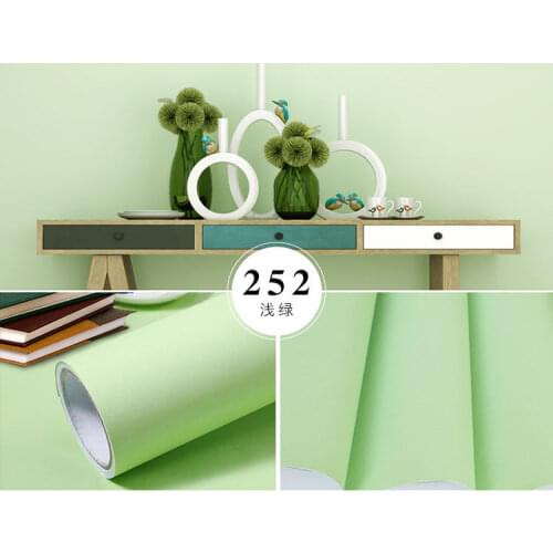 Matt Green Home Decorative Films Waterproof Wall Stickers PVC Self-Adhesive Wallpaper Pure Color Living Room Wall Stickers