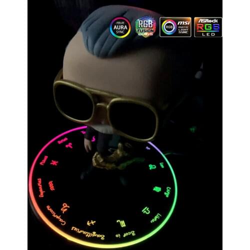 Water Cooling Toy Bottom A-RGB Panel 5V3Pin/SATA AURA Water Cooler MOD Symphony Lighting Panel Chassis RGB Decoration Base