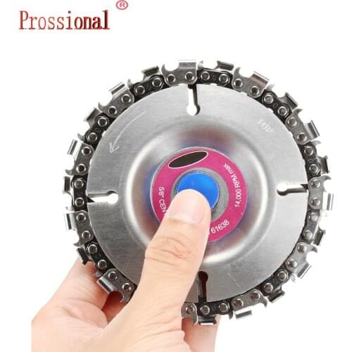 New 4 Inch Grinder Disc and Chain 22 Tooth Fine Cut Chain Set For 100 115 Angle Grinder 5/8 Inch Center Hole Grinder