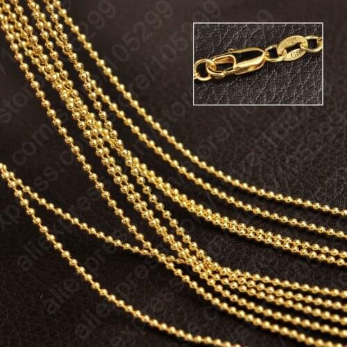 Wholesale Newest Style 5PCS 18 Inches Gold Filled Beads Ball Necklace Chains Necklaces Jewelry Pendant Free Shipping