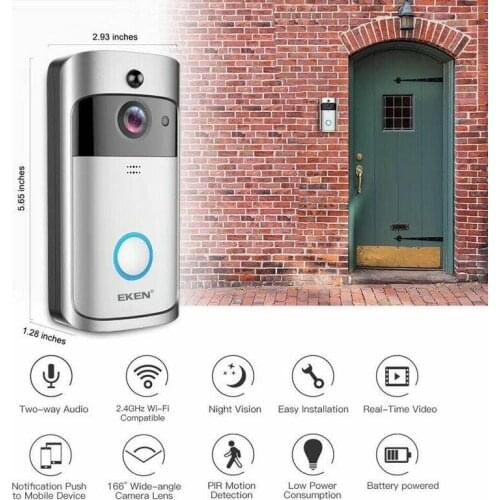 Original Official EKEN V5 Video Doorbell Smart Wireless WiFi Security Door Bell Visual Recording