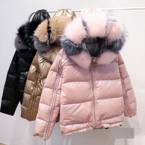 Real Fur Coat Natural Fox Fur Collar 2019 Winter Jacket Women Loose Short Down Coat White Duck Down Jacket Thick Warm Down Parka