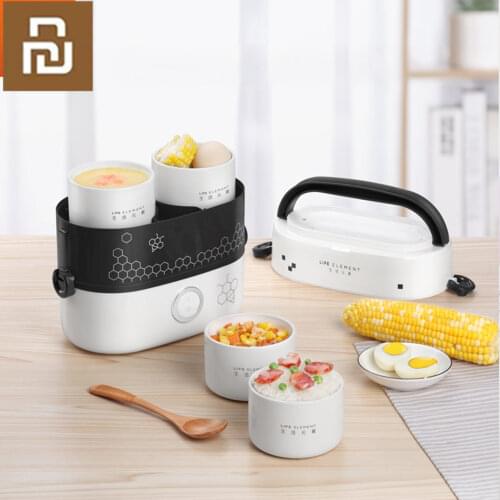 Xiaomi Portable Electric Lunch Box Steam Circulation Heating Separate 4 Bowls 1.5L Two Layers Meal Thermal Heating Lunch Box