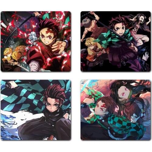 Demon Slayer anime Rubber PC Computer Gaming mousepad Non slip Cushion Square Thickness 2mm