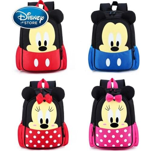 Disney Mickey Mouse Cartoon Minnie Backpack Child Boy Girl Backpacks Large Capacity Baby Kindergarten Schoolbag For School Bag