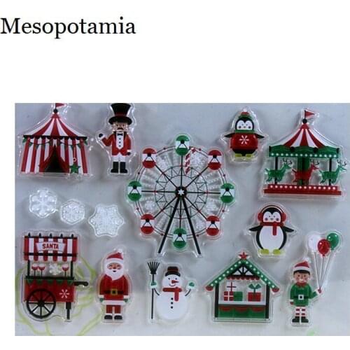 DIY Scrapbooking Albums Christmas Playground Carnival Party Stamps Seal Embossing Silicone Transparent Decoration Stamps Seal