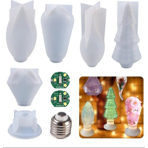 Silicone Mould Light Bulb Pendant DIY Handmade Tool Crystal UV Epoxy Resin Silicone Mold Atmosphere Night Light Home Ornamen