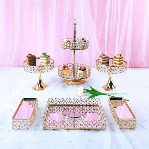 Cake Station Wedding Cupcake Party Dessert Display Station Tower Wedding Set Decorative Tray of Metal Round