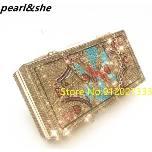 Wedding Clutch Purse Luxury Womens Evening Clutch Bag Bridal Diamond Mini Handbag Gold Silver Rhinestone Shoulder Bag