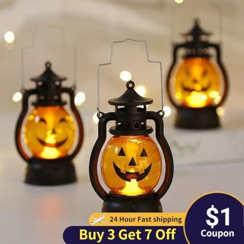 Halloween Pumpkin Skull LED Pony Lantern Halloween Decoration Prop Creative Holiday Bar Party Light LED Oil Lamp Prop navidad