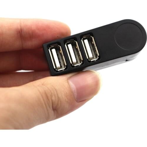 Rotatable 3 Ports USB HUB 2.0 Mini HUB Multi USB Splitter Adapter High Speed for Macbook Notebook Laptop Computer PC