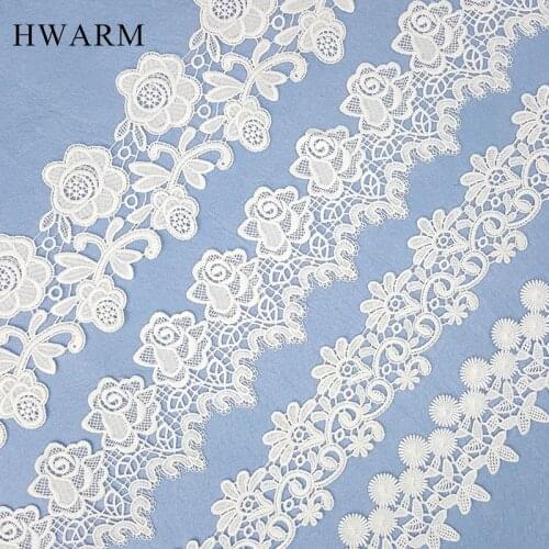 High Quality White Hollow Bar Code Water Soluble Lace Fabric Sewing Trim Diy Wedding Milk Silk Embroidery Clothing Accessories
